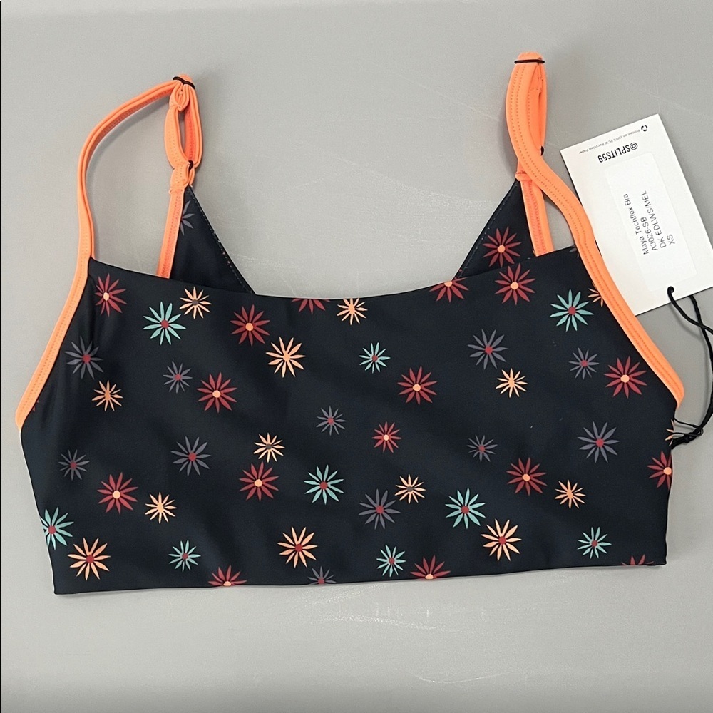 Splits59 Maya Techflex Sports Bra Black Floral Size XS NWT